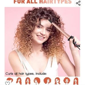 5 in 1 Curling Wand Set - BESTOPE PRO Interchangeable Wand Curling Iron, 0.35-1.
